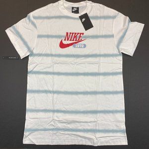 Women's Nike Essentials Tie-Dye Striped Logo T-Shirt Dress - White - L